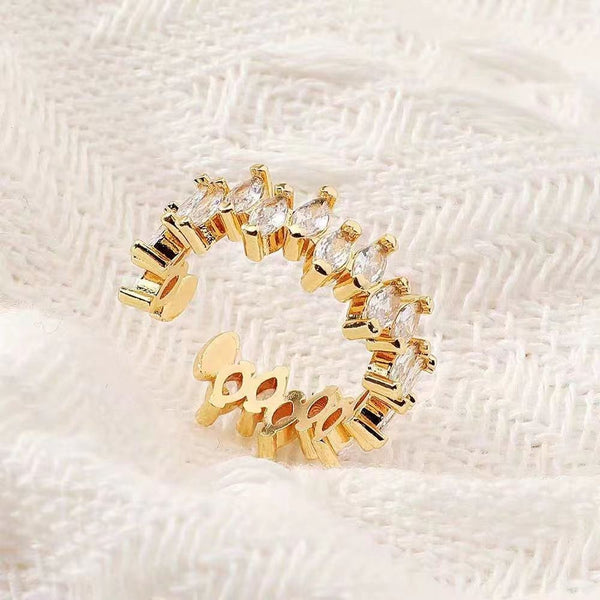 Elara Crystal Adjustable Tennis Ring
