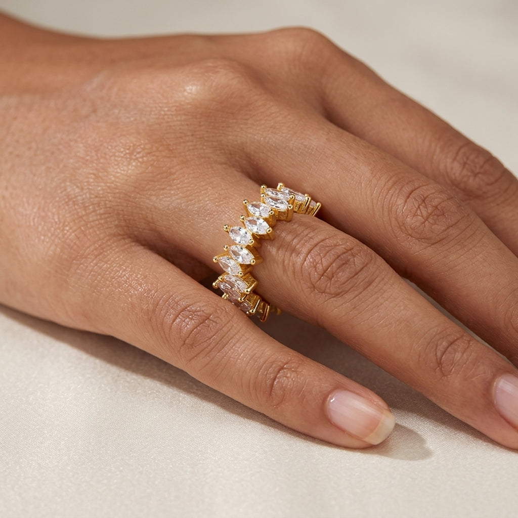 Elara Crystal Adjustable Tennis Ring