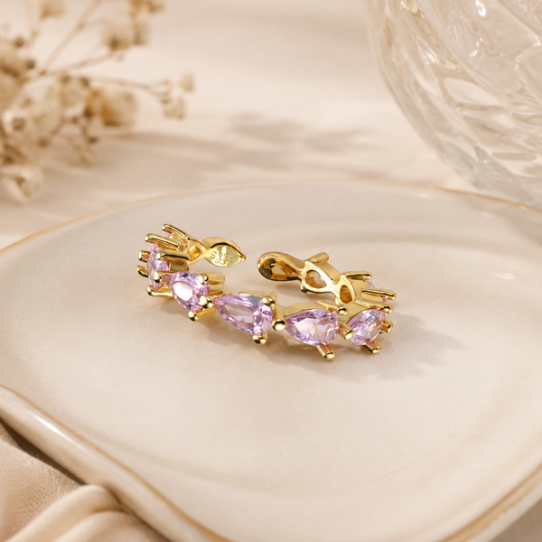 Rosy Gleam Adjustable Tennis Ring