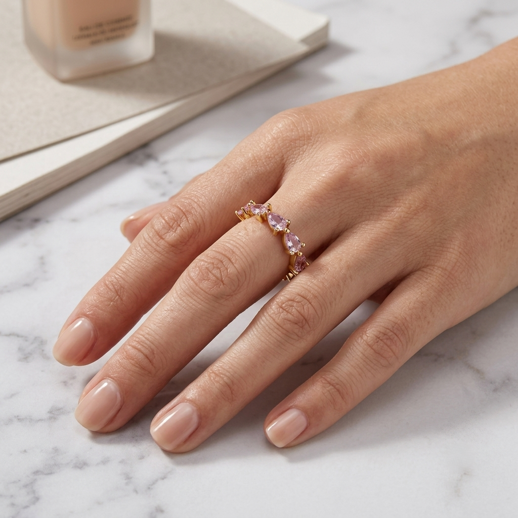 Rosy Gleam Adjustable Tennis Ring