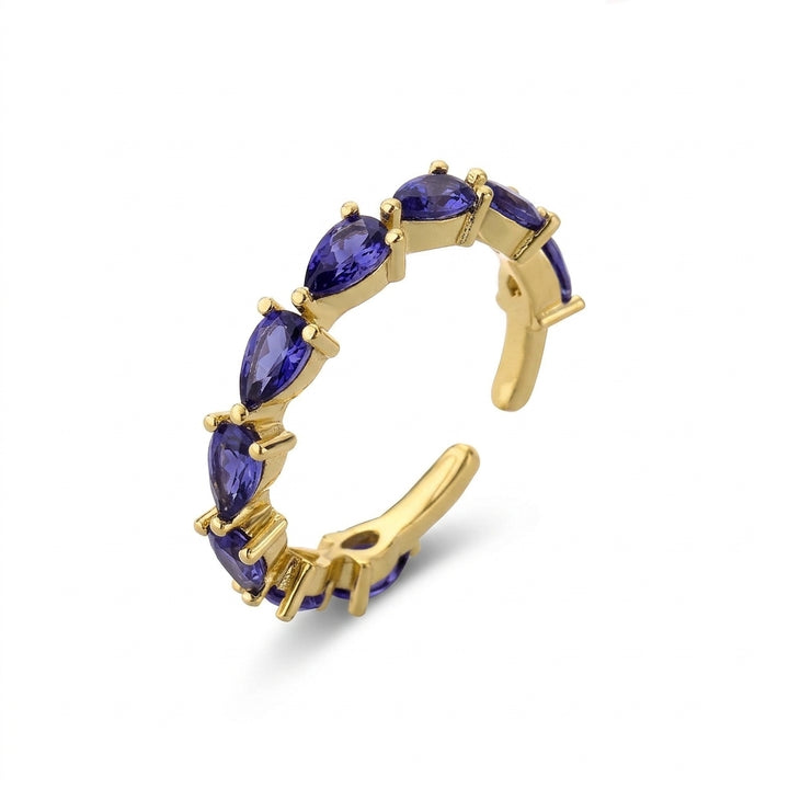 Celestia Crystal Adjustable Tennis Ring - Purple
