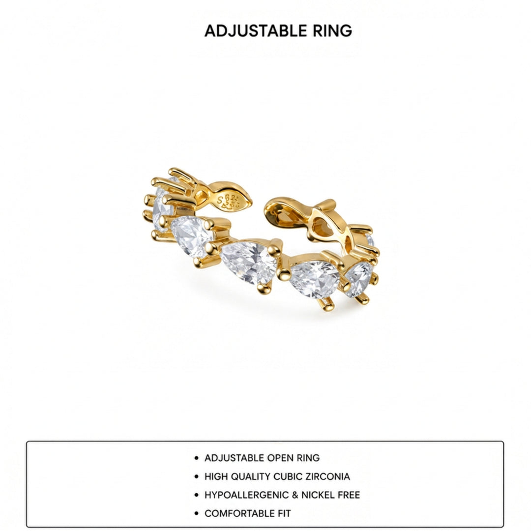 Celestia Crystal Adjustable Tennis Ring