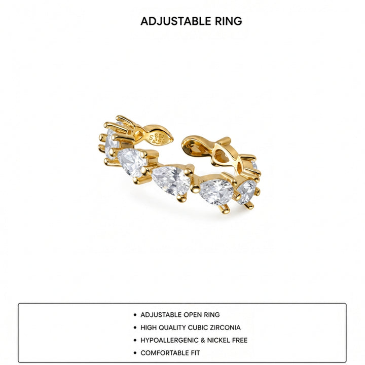 Celestia Crystal Adjustable Tennis Ring
