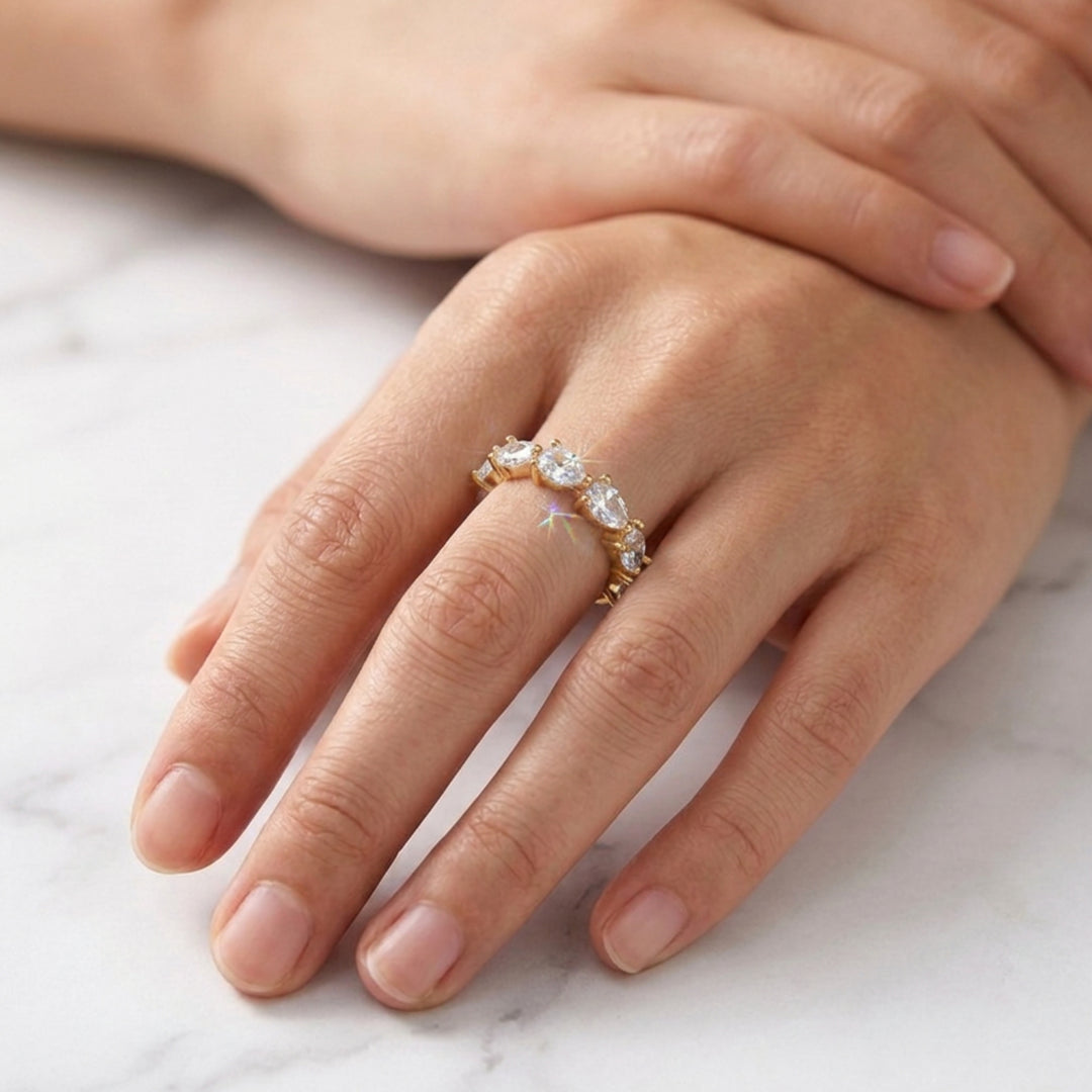 Celestia Crystal Adjustable Tennis Ring