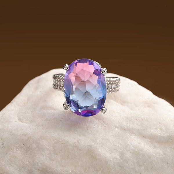 Violet Crush Solitaire Statement Ring