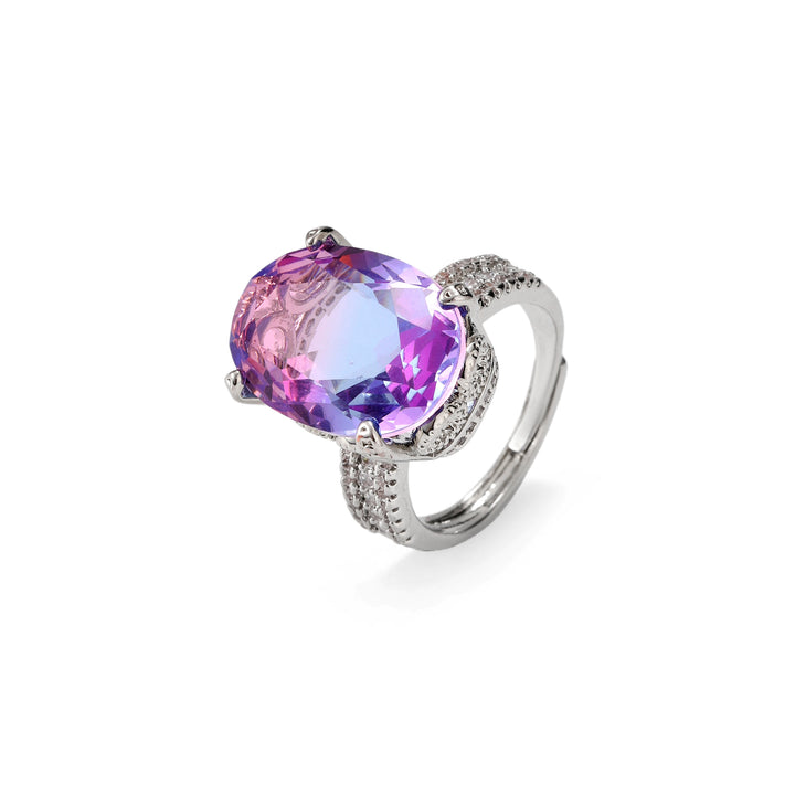 Violet Crush Solitaire Statement Ring