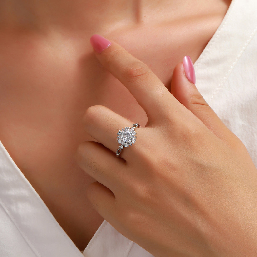 Cluster Bloom Halo Ring