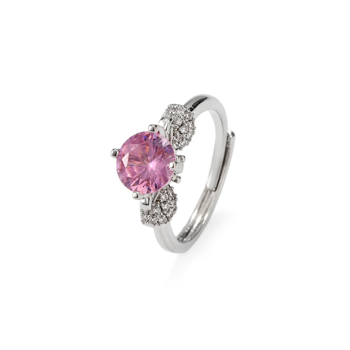 Viora Curve Crystal Ring - Pink