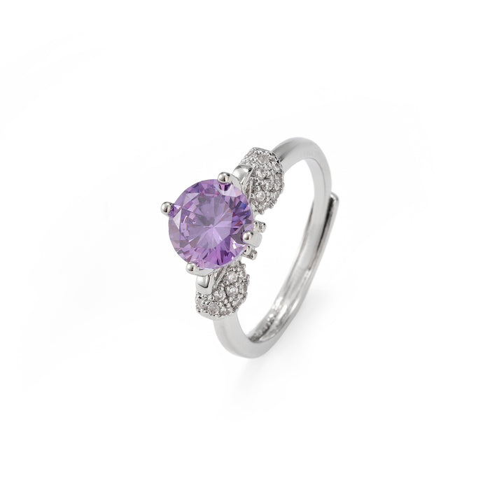 Viora Curve Crystal Ring - Purple