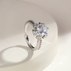 Crystal Bloom Halo Ring