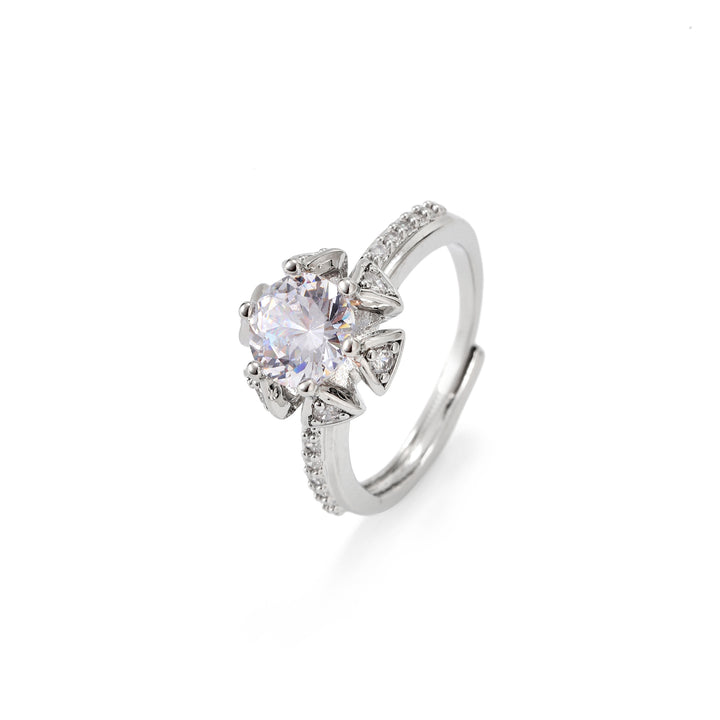 Crystal Bloom Halo Ring