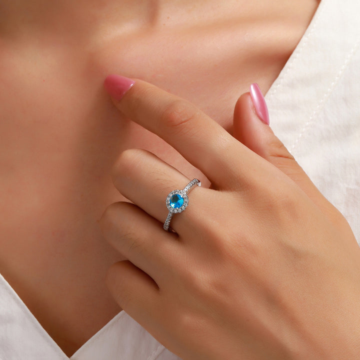 Serenova Halo Ring - Blue