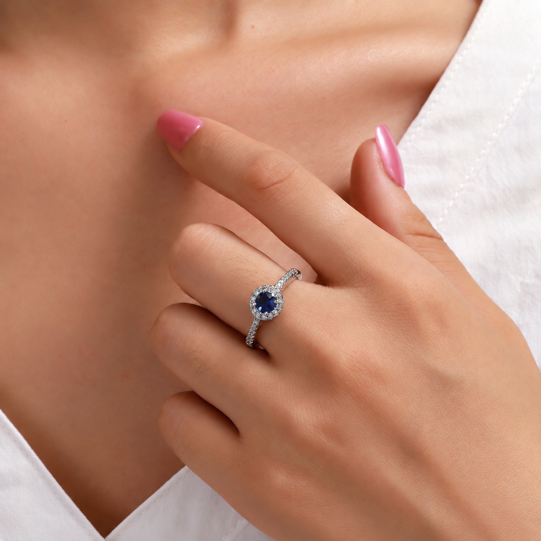 Serenova Halo Ring - Dark Blue