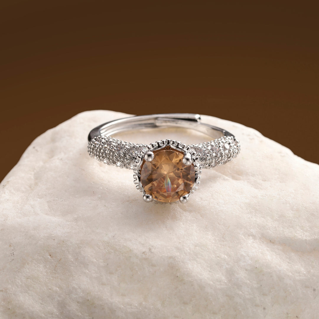 Orlina Radiant Halo Ring - Brown