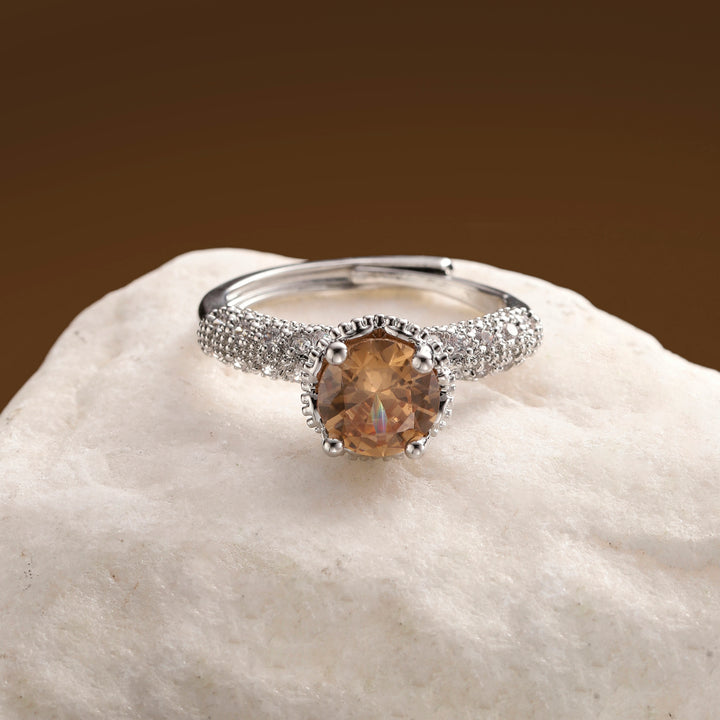 Orlina Radiant Halo Ring - Brown