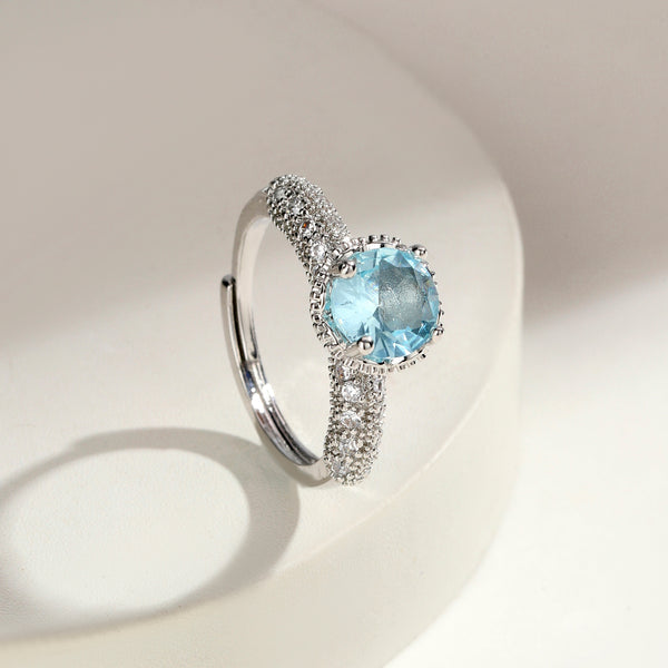 Orlina Radiant Halo Ring - Light Blue