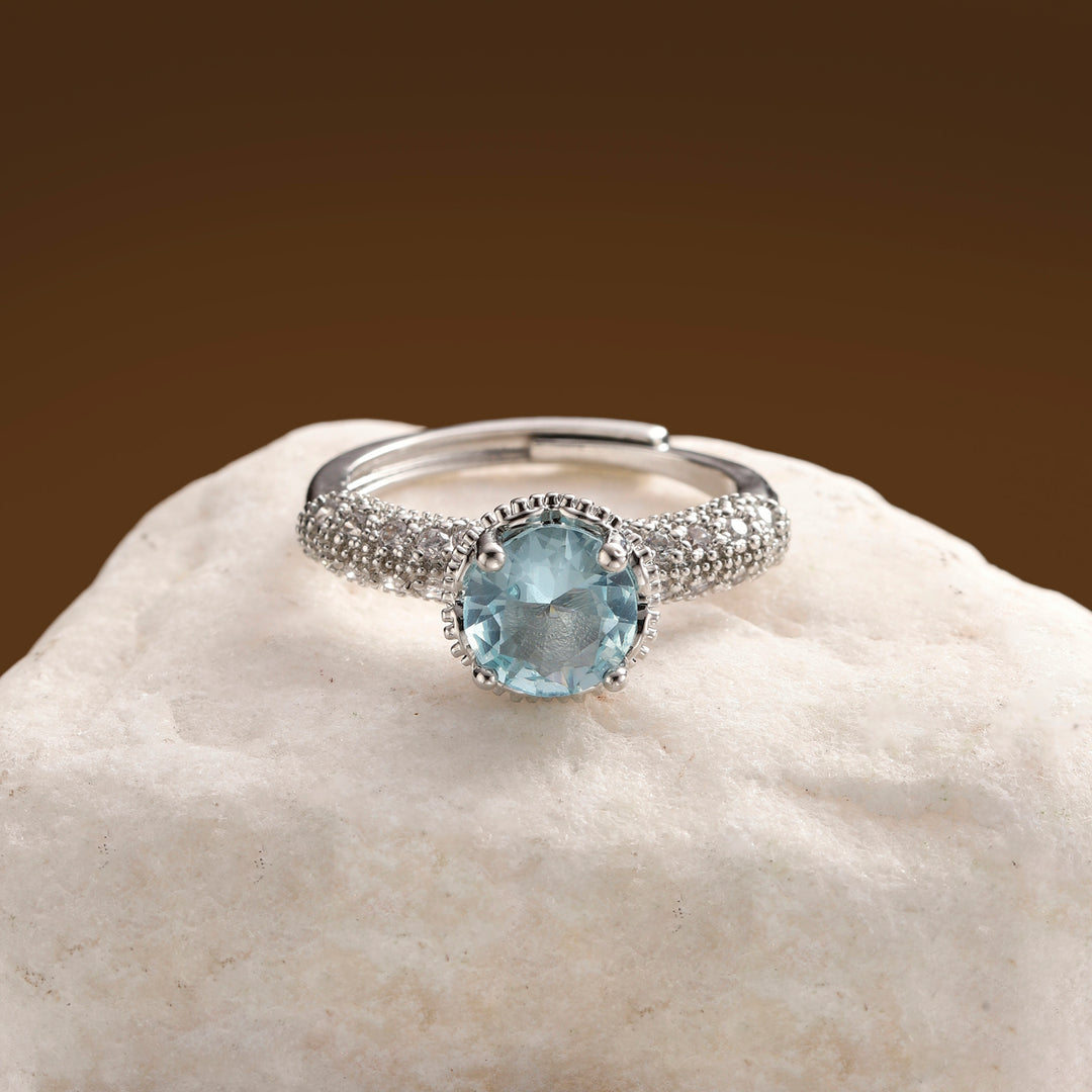 Orlina Radiant Halo Ring - Light Blue