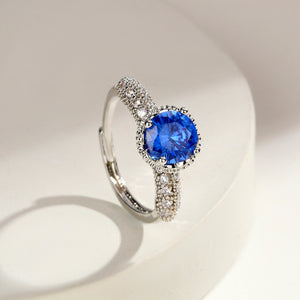 Orlina Radiant Halo Ring - Dark Blue