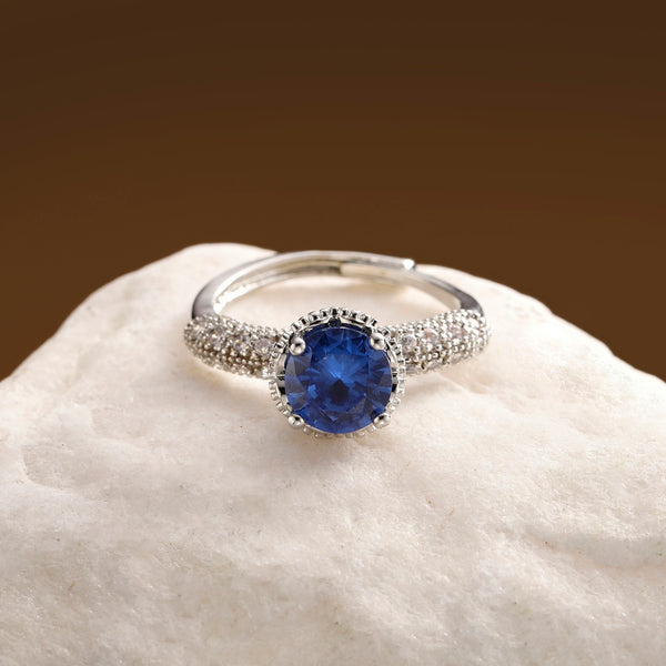 Orlina Radiant Halo Ring - Dark Blue