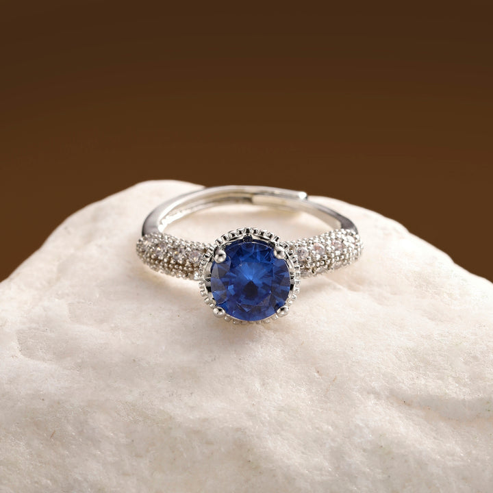 Orlina Radiant Halo Ring - Dark Blue