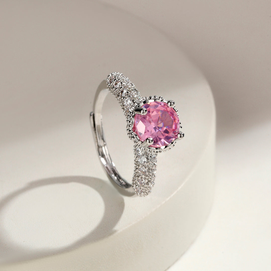 Orlina Radiant Halo Ring - Pink