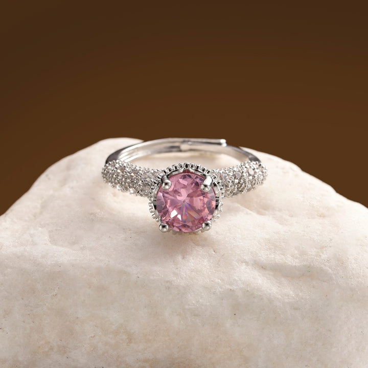Orlina Radiant Halo Ring - Pink