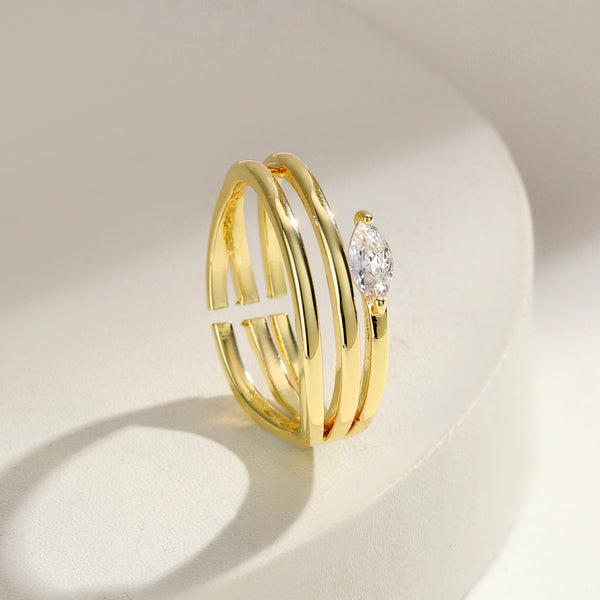 Zelvaya Marquise Spiral Ring