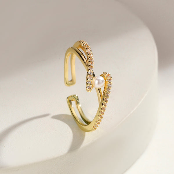 Pearl Twist Halo Ring
