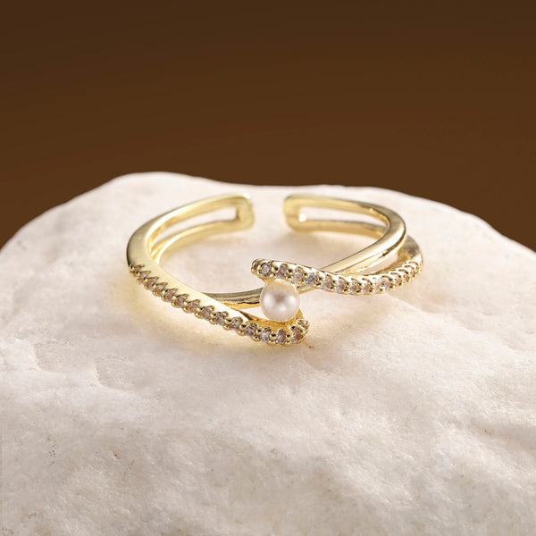 Pearl Twist Halo Ring
