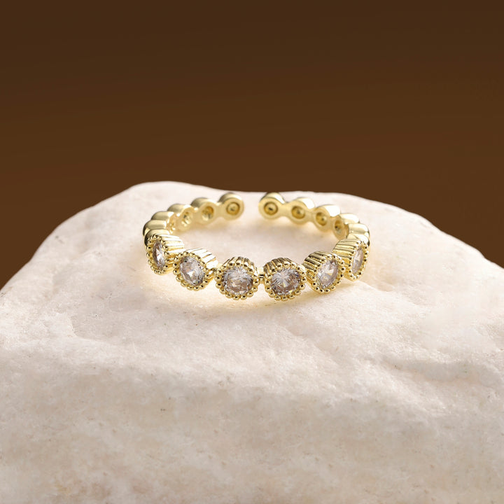 Elviera Crystal Row Ring