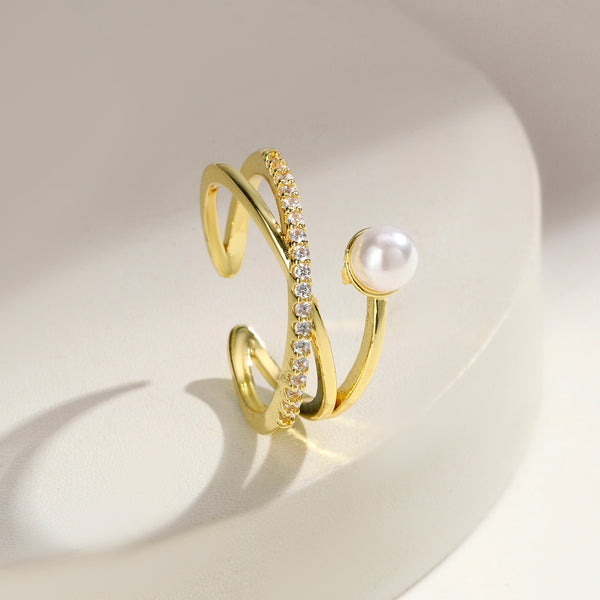 Zelora Pearl Twist Ring