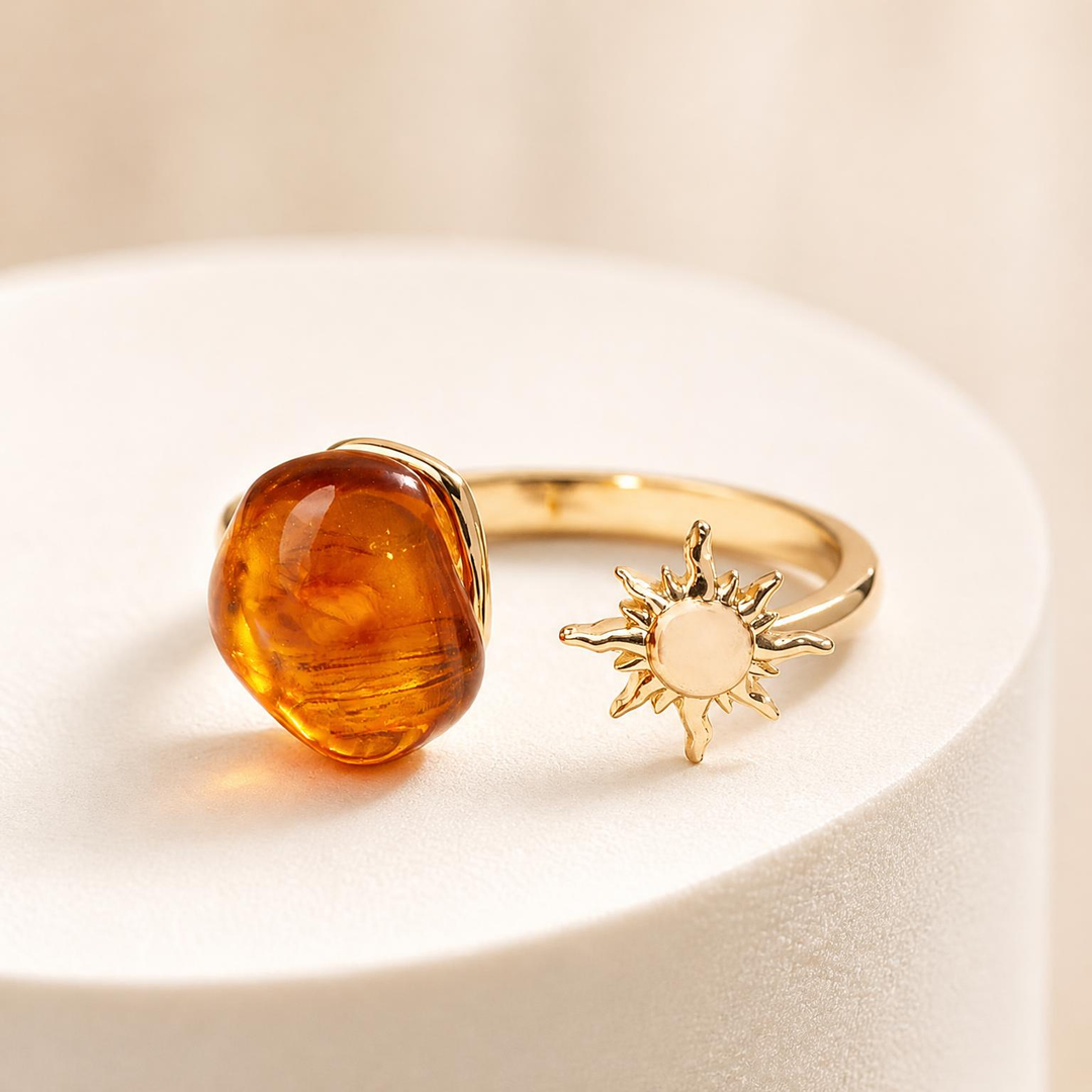 Amber Solstice Golden Sunspell Ring