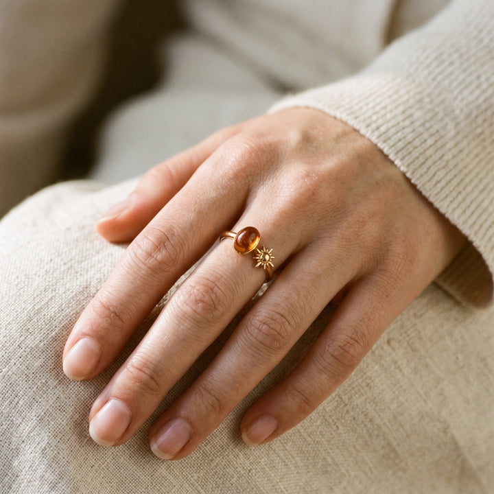Amber Solstice Golden Sunspell Ring