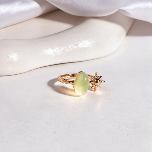 Jade Solstice Golden Sunspell Ring