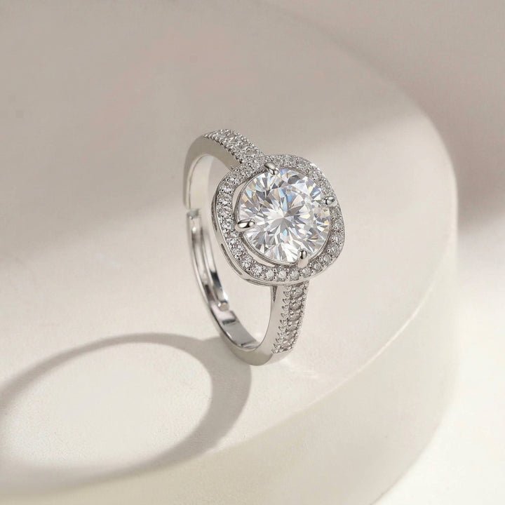 Lustre Round Crystal Statement Ring