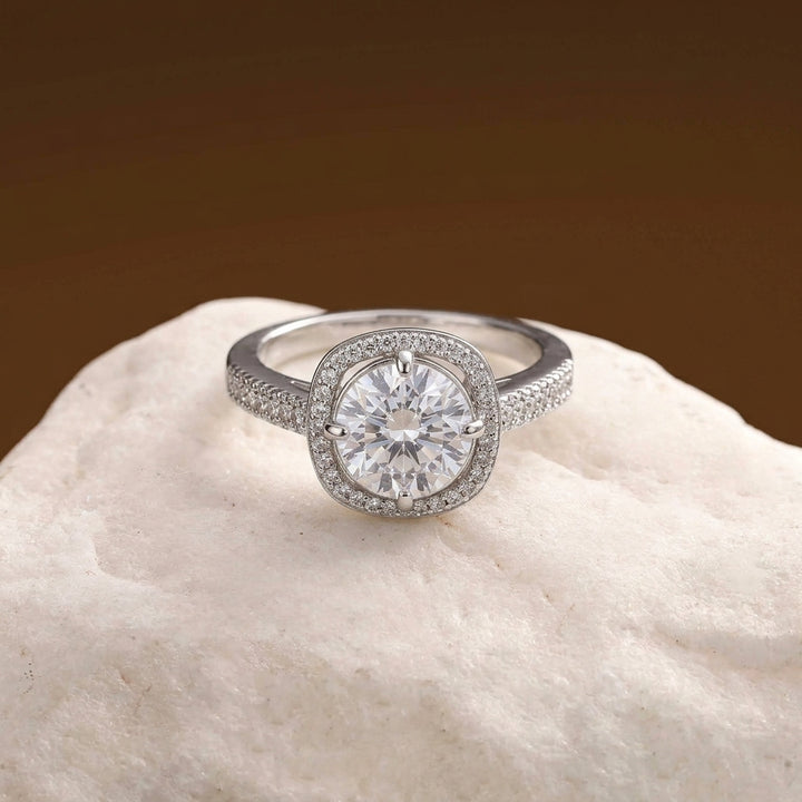 Lustre Round Crystal Statement Ring