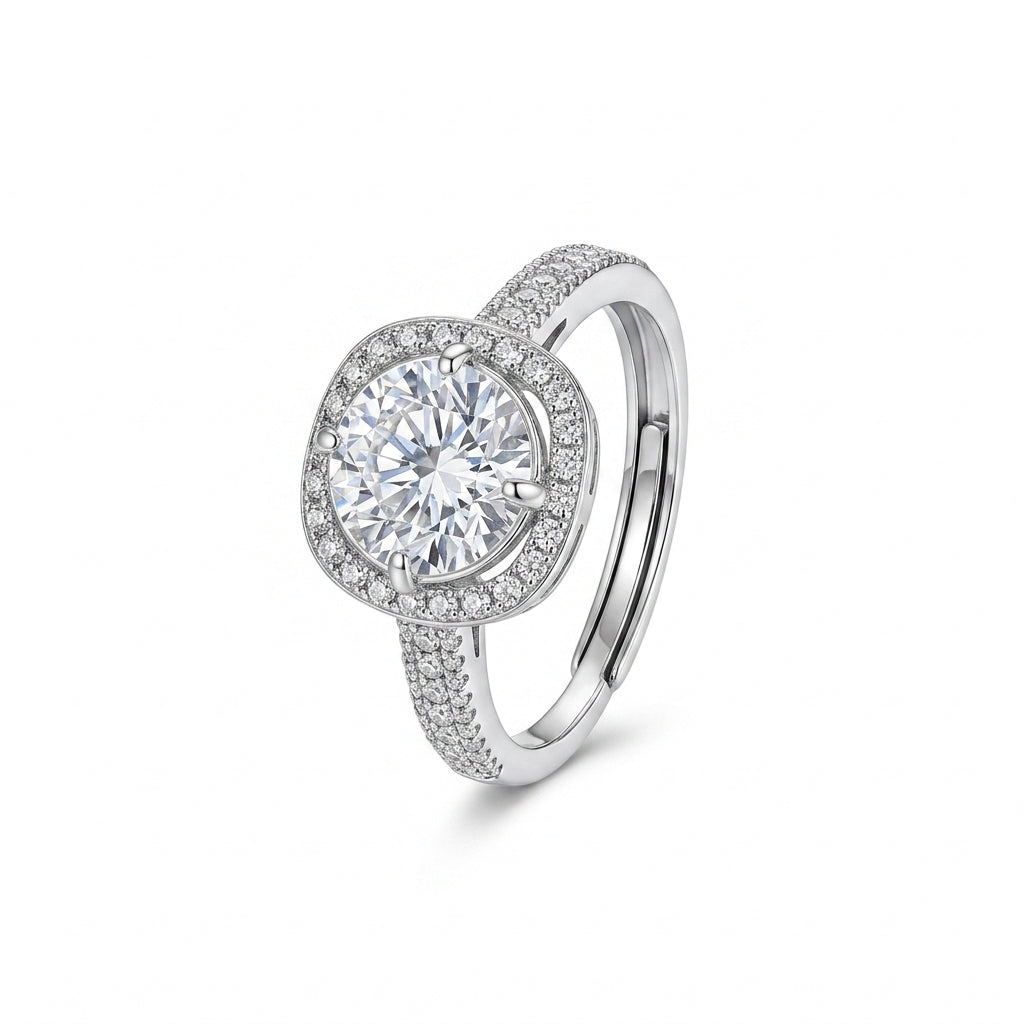 Lustre Round Crystal Statement Ring