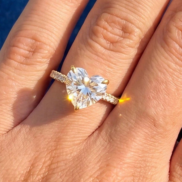 Heart Sparkling Stone Ring