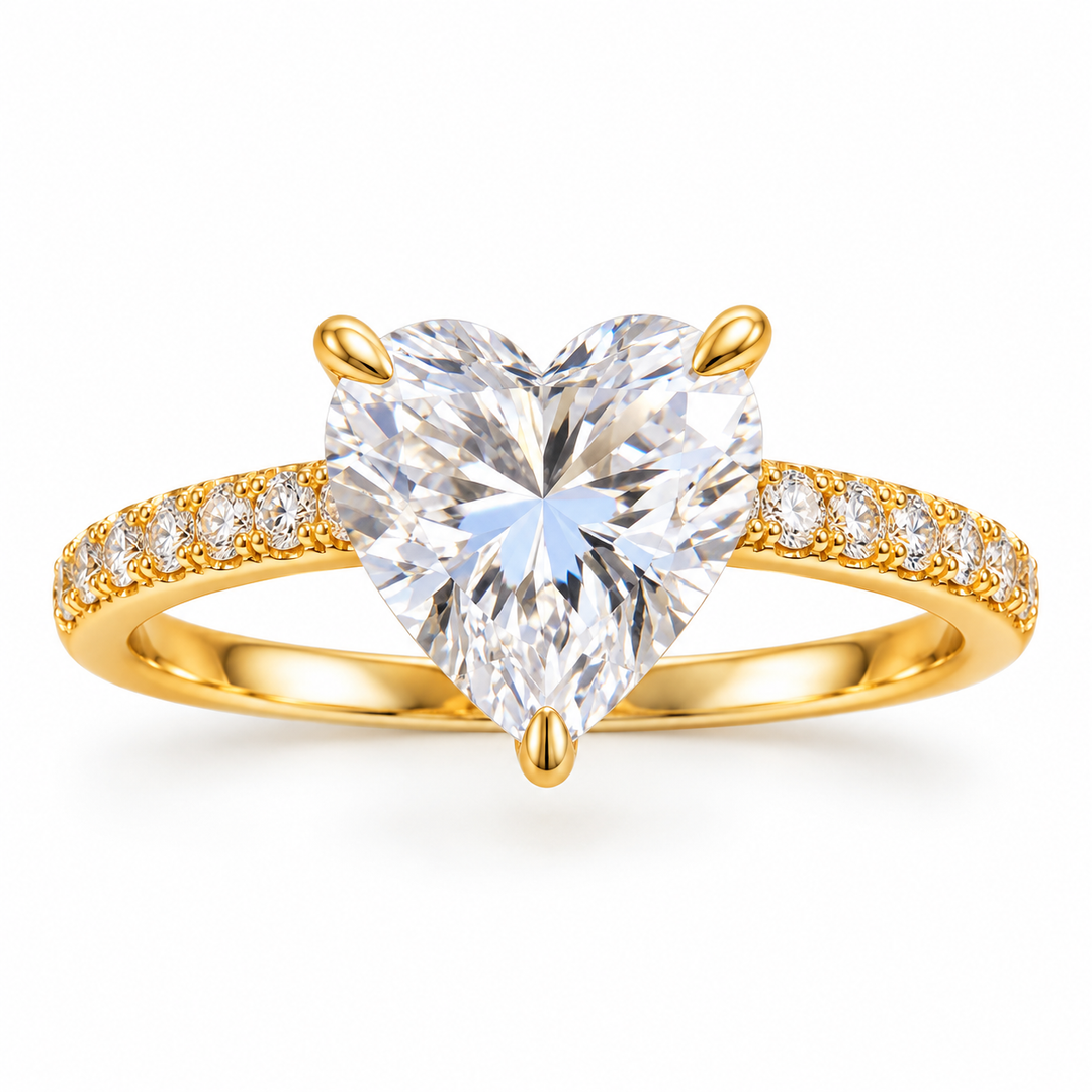 Heart Sparkling Stone Ring