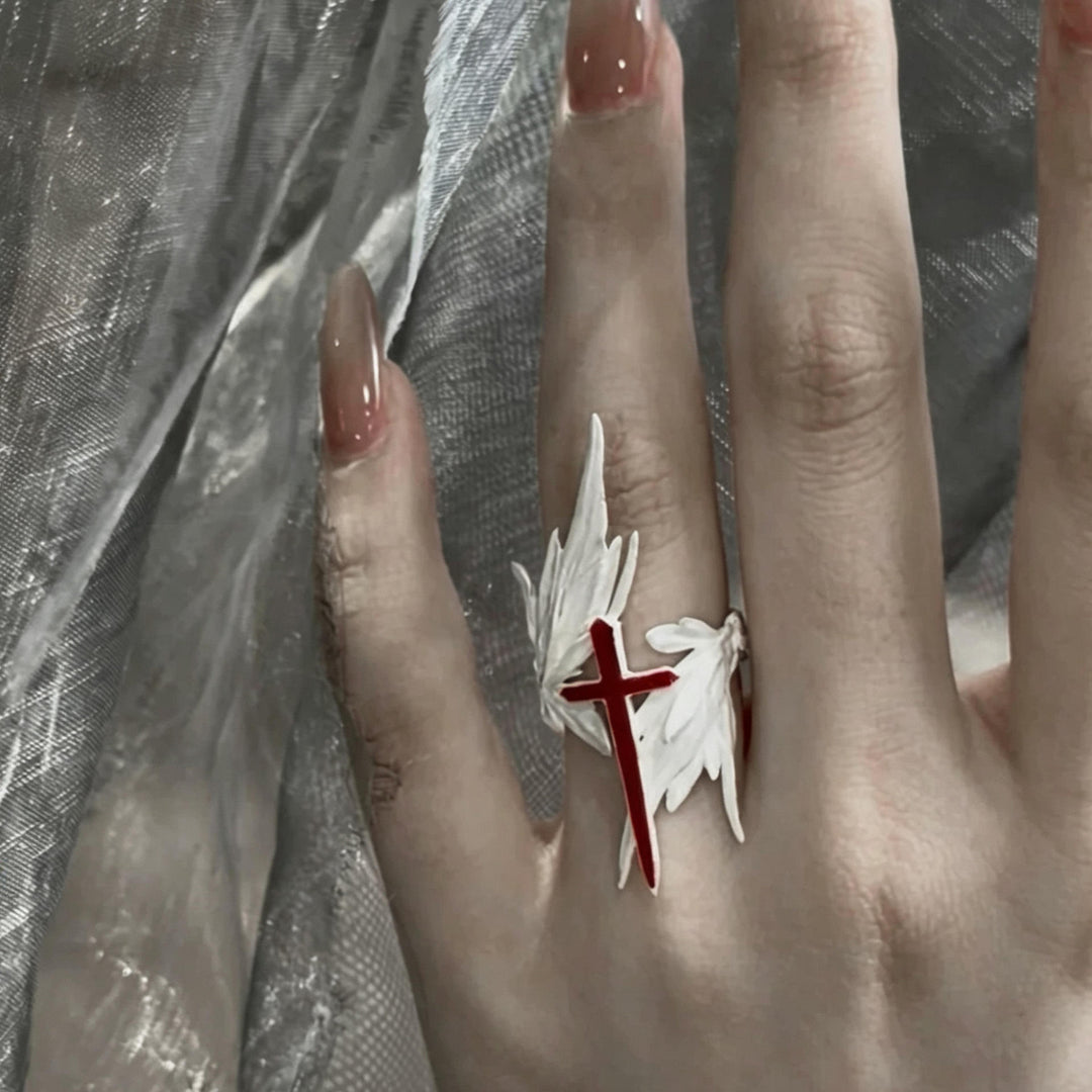 Blood cross White Wing Ring