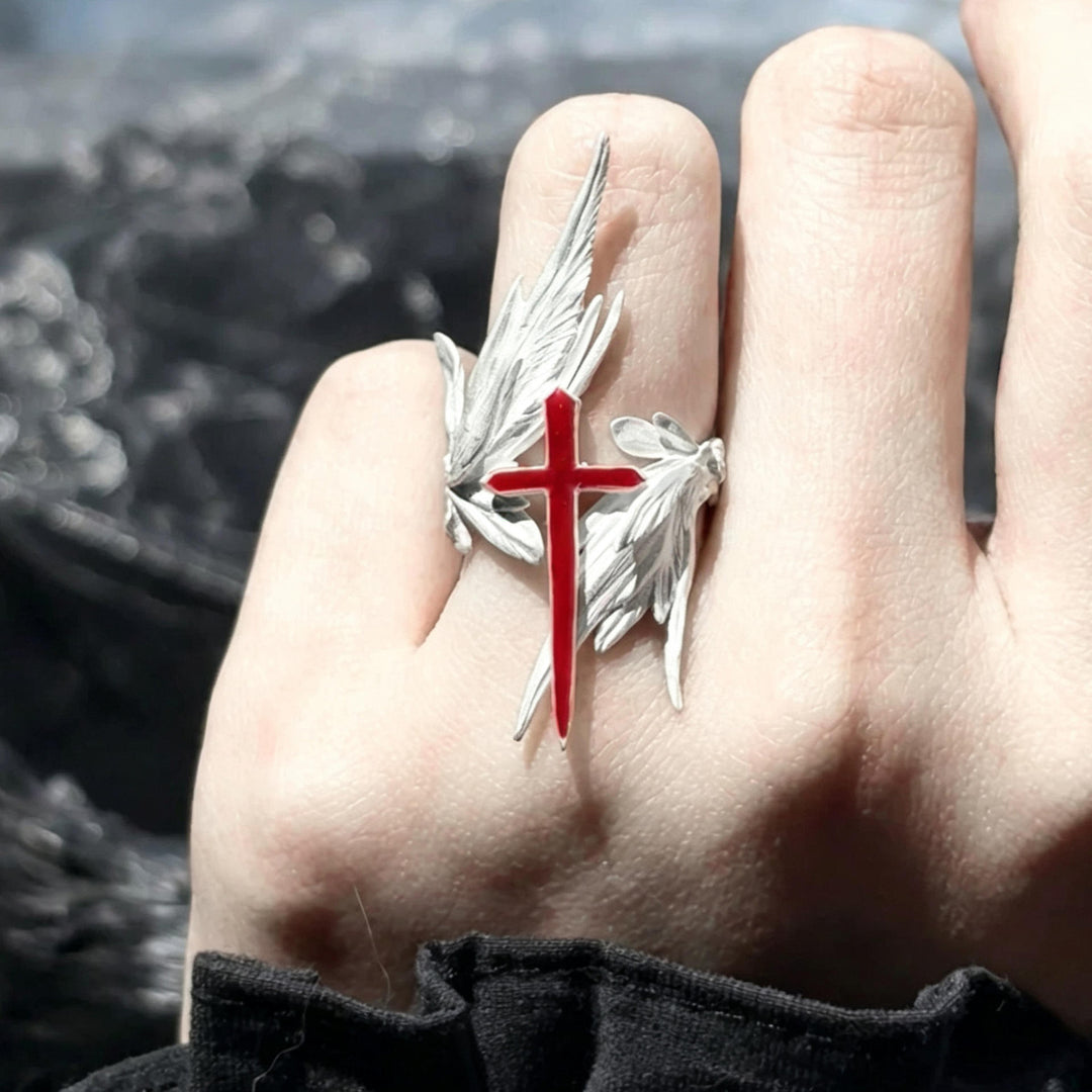 Blood cross White Wing Ring