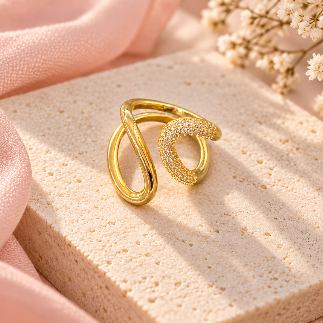 Celestial Twist Statement Ring