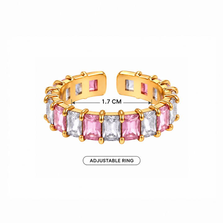 Pastel Prism Baguette Ring
