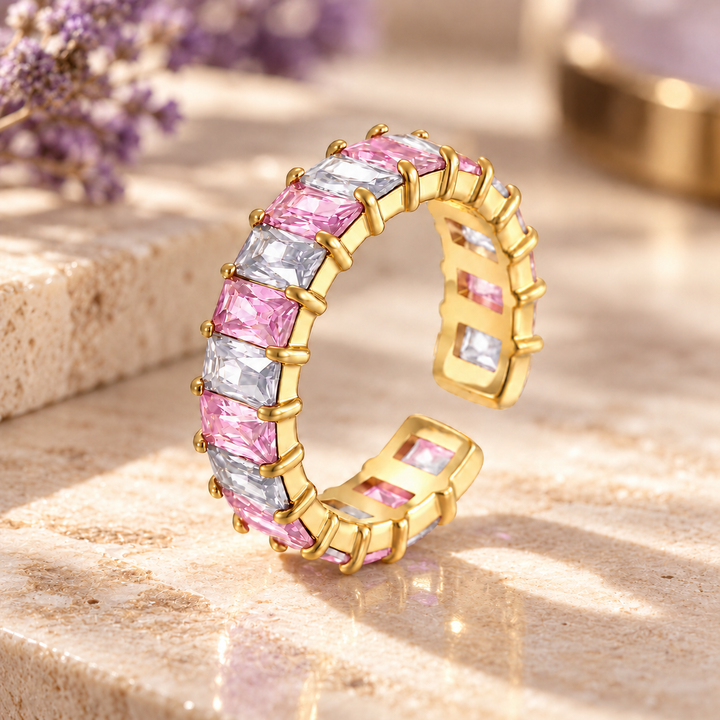 Pastel Prism Baguette Ring