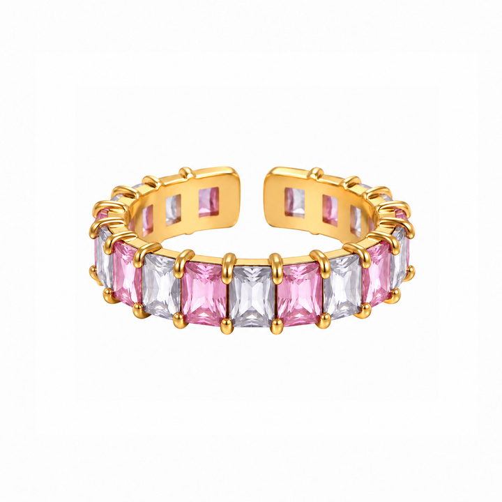 Pastel Prism Baguette Ring