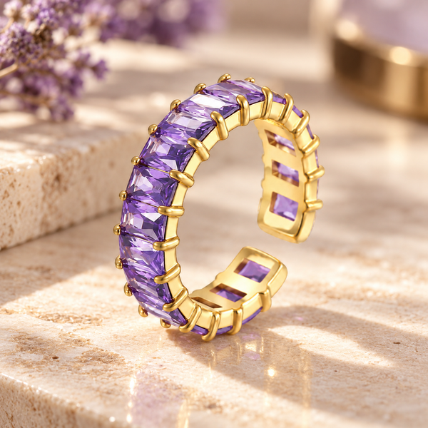 Lilac Ice Baguette Eternity Ring