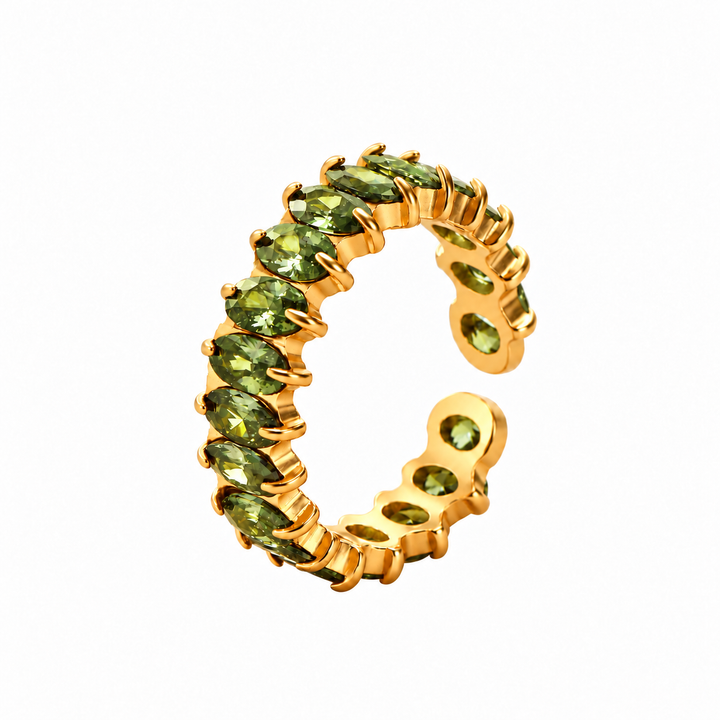 Olive Glow Oval Eternity Ring