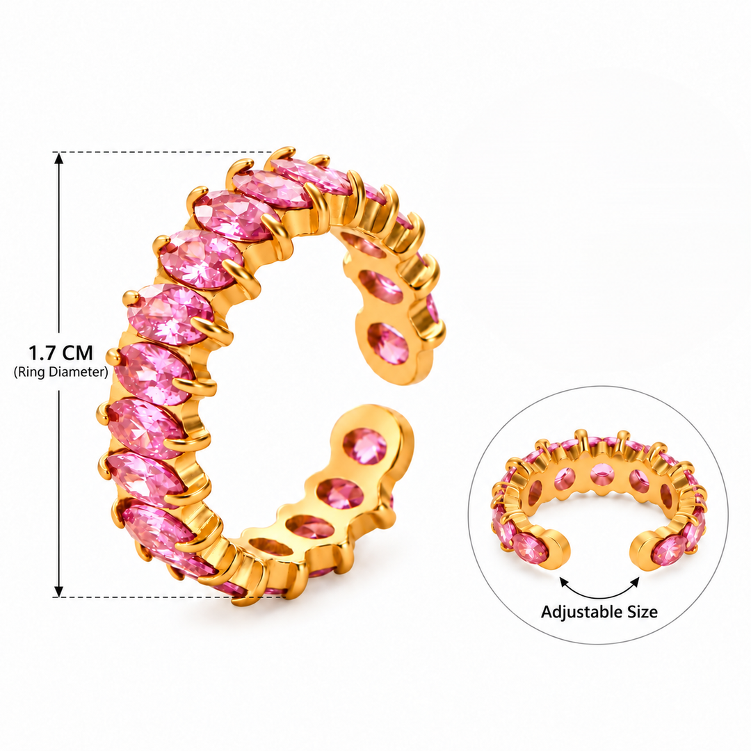 Blush Halo Oval Eternity Ring