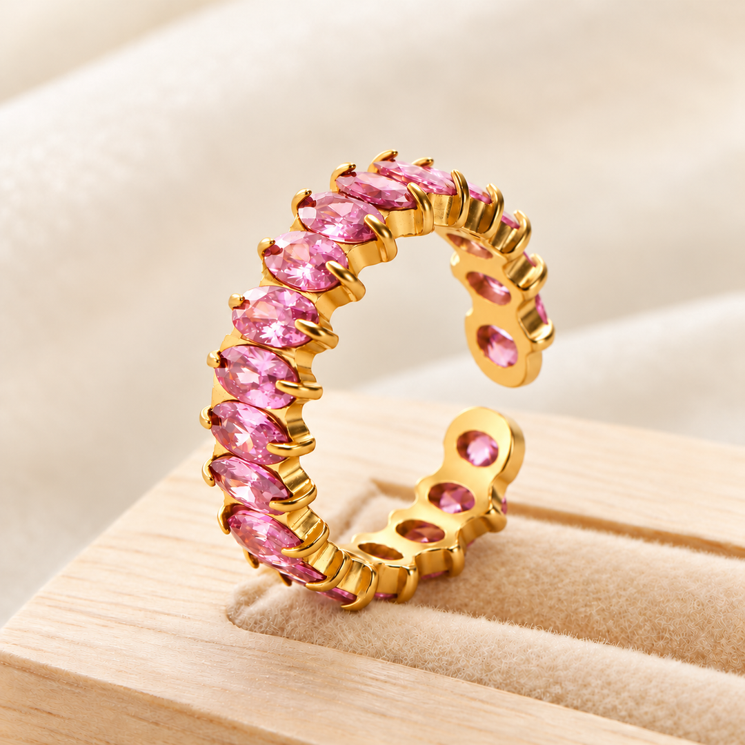 Blush Halo Oval Eternity Ring