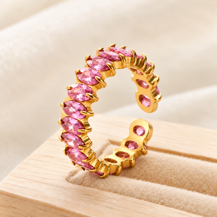 Blush Halo Oval Eternity Ring